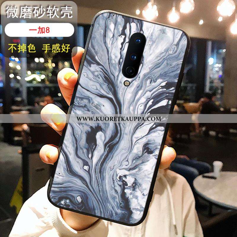 Kuori Oneplus 8, Kuoret Oneplus 8, Kotelo Oneplus 8 Silikoni Pesty Suede Ultra Musta Tuuli Sininen