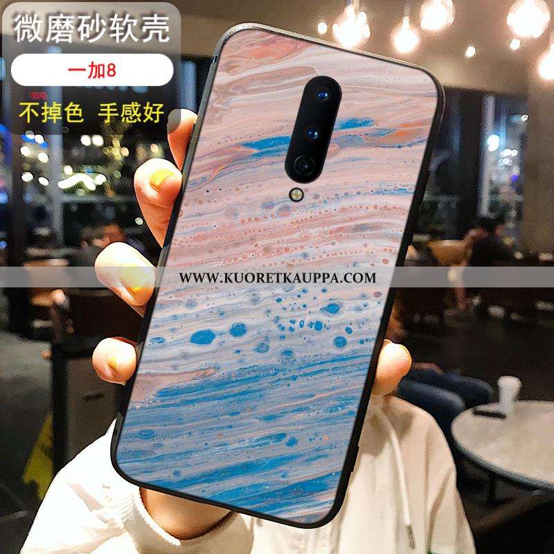 Kuori Oneplus 8, Kuoret Oneplus 8, Kotelo Oneplus 8 Silikoni Pesty Suede Ultra Musta Tuuli Sininen