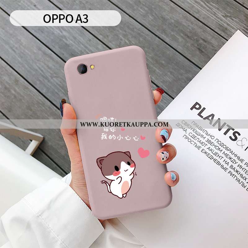 Kuori Oppo A3, Kuoret Oppo A3, Kotelo Oppo A3 Ihana Pehmeä Neste Net Red Jauhe Rakastunut Pinkki