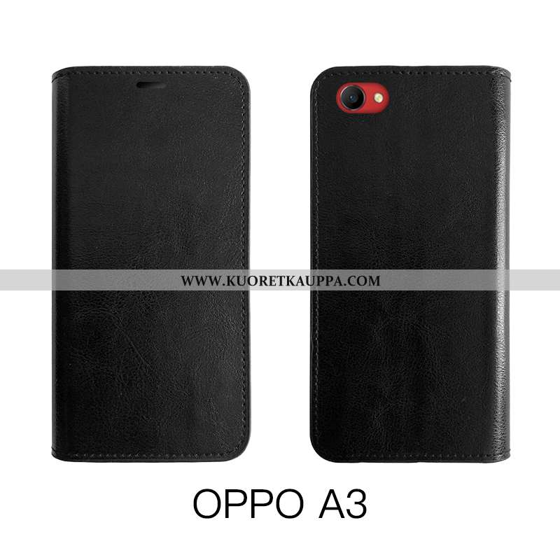 Kuori Oppo A3, Kuoret Oppo A3, Kotelo Oppo A3 Luova Aito Nahka Suojaus Liiketoiminta Mustat