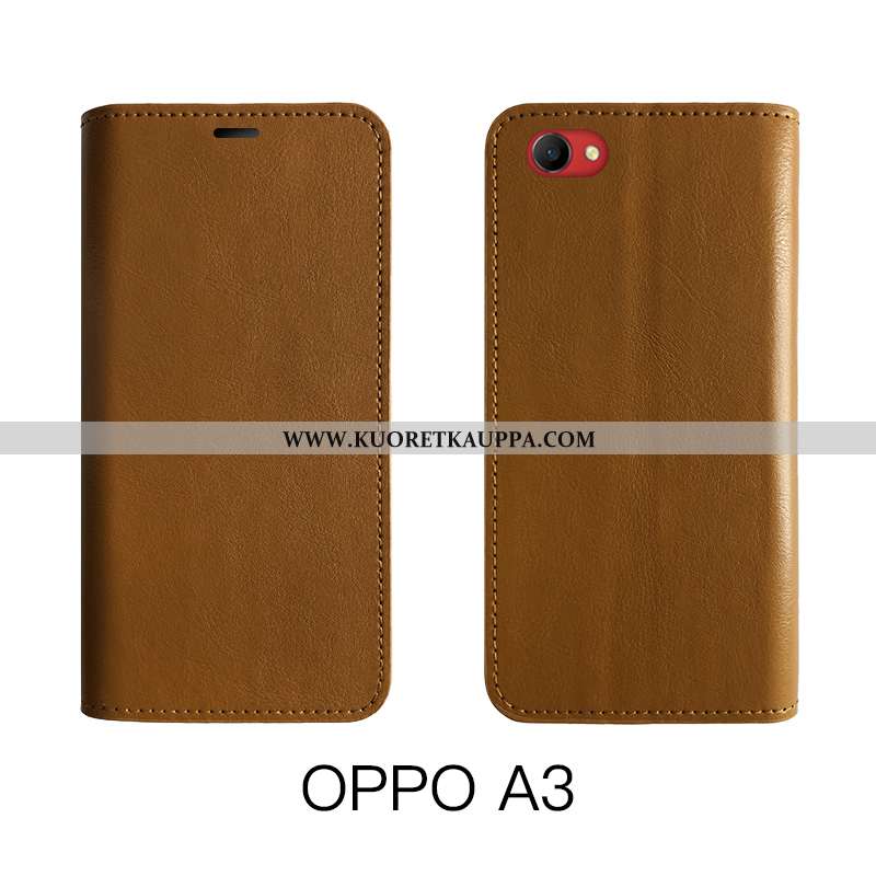 Kuori Oppo A3, Kuoret Oppo A3, Kotelo Oppo A3 Luova Aito Nahka Suojaus Liiketoiminta Mustat