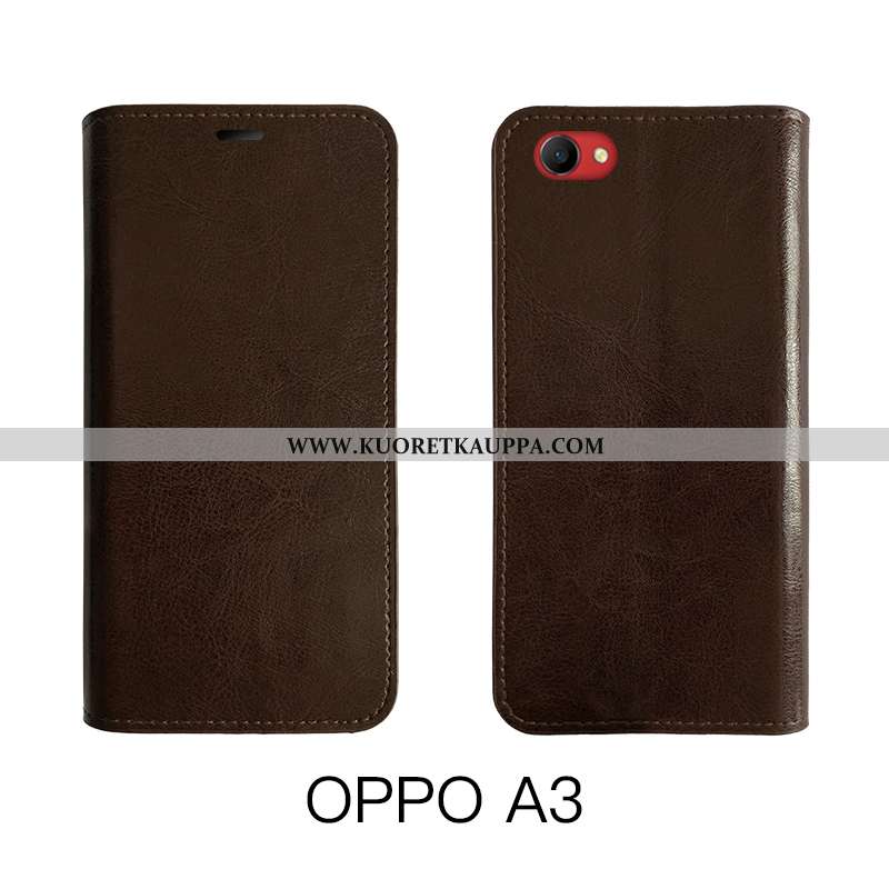 Kuori Oppo A3, Kuoret Oppo A3, Kotelo Oppo A3 Luova Aito Nahka Suojaus Liiketoiminta Mustat