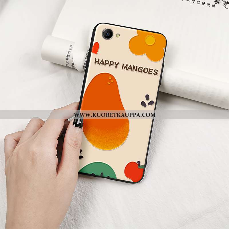 Kuori Oppo A3, Kuoret Oppo A3, Kotelo Oppo A3 Luova Kohokuviointi Pesty Suede Oranssi