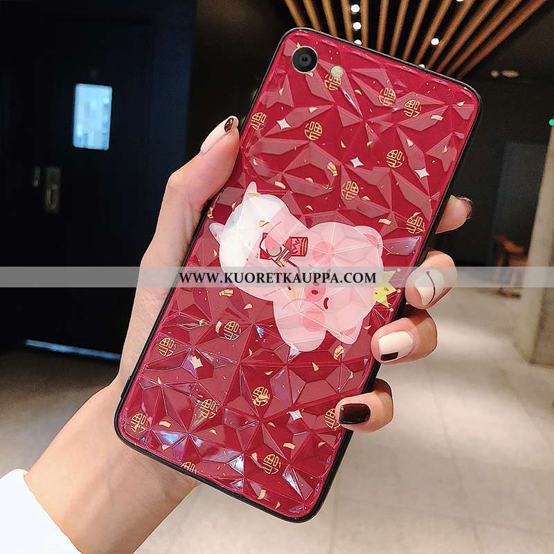 Kuori Oppo A3, Kuoret Oppo A3, Kotelo Oppo A3 Näytönsuojus Suuntaus Net Red Suojaus Karkaisu Mustat