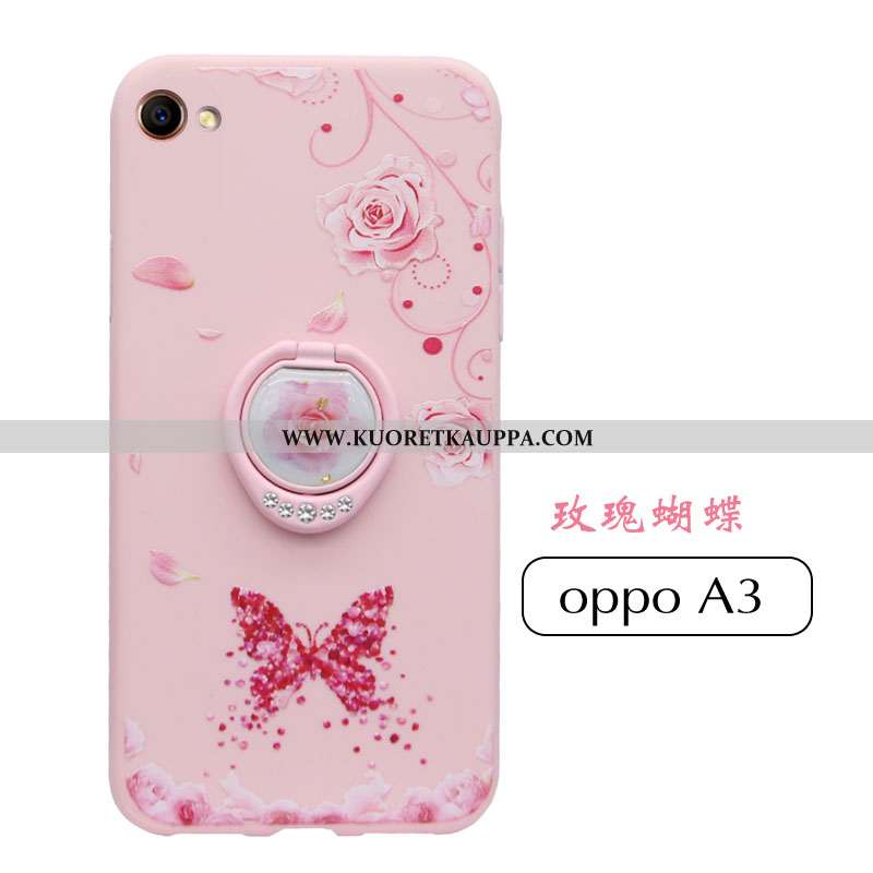 Kuori Oppo A3, Kuoret Oppo A3, Kotelo Oppo A3 Pehmeä Neste Valo Net Red Suuntaus Silikoni Pinkki