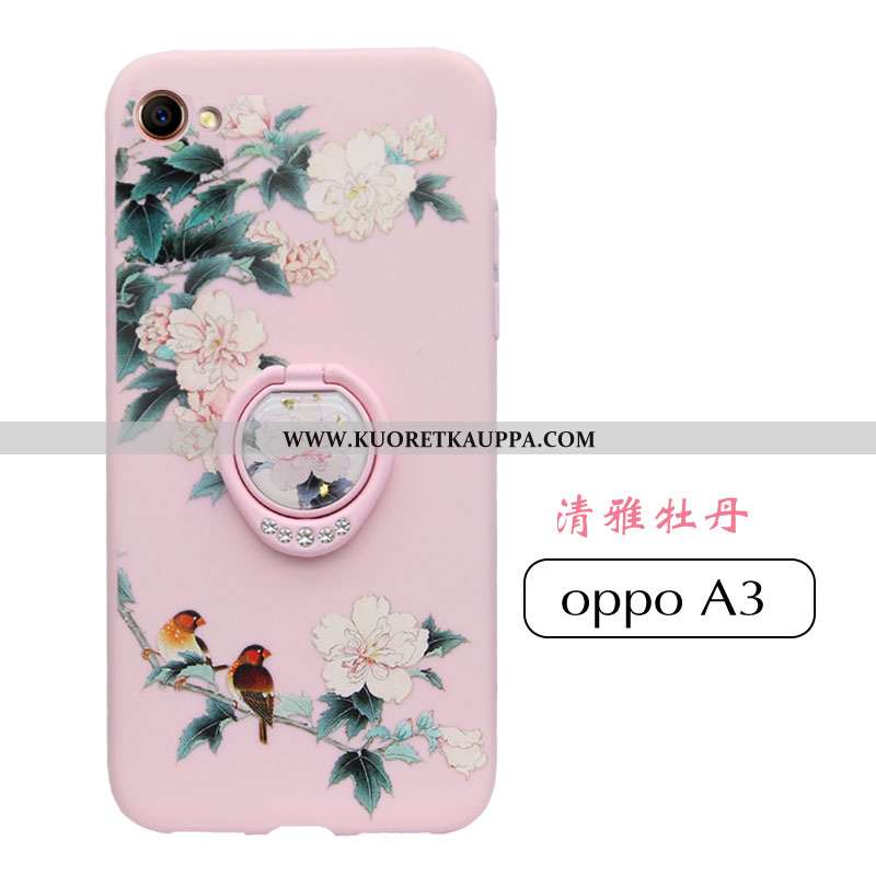 Kuori Oppo A3, Kuoret Oppo A3, Kotelo Oppo A3 Pehmeä Neste Valo Net Red Suuntaus Silikoni Pinkki