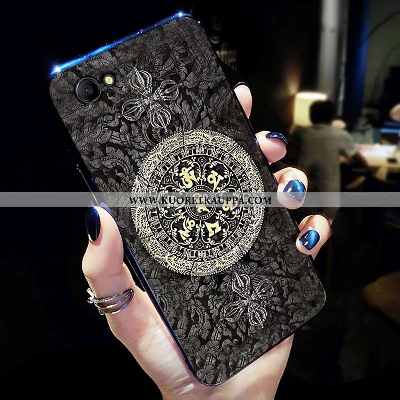 Kuori Oppo A3, Kuoret Oppo A3, Kotelo Oppo A3 Pesty Suede Sarjakuva Net Red Valo Vihreä