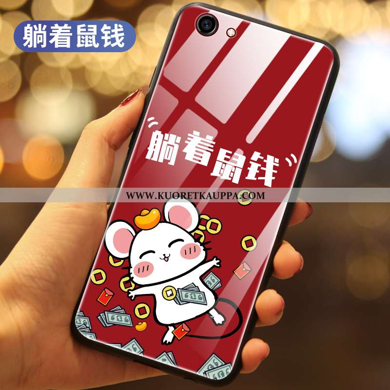 Kuori Oppo A3, Kuoret Oppo A3, Kotelo Oppo A3 Silikoni Lasi All Inclusive Puhelimen Rotta Punainen