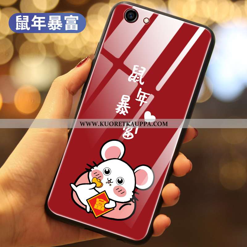 Kuori Oppo A3, Kuoret Oppo A3, Kotelo Oppo A3 Silikoni Lasi All Inclusive Puhelimen Rotta Punainen