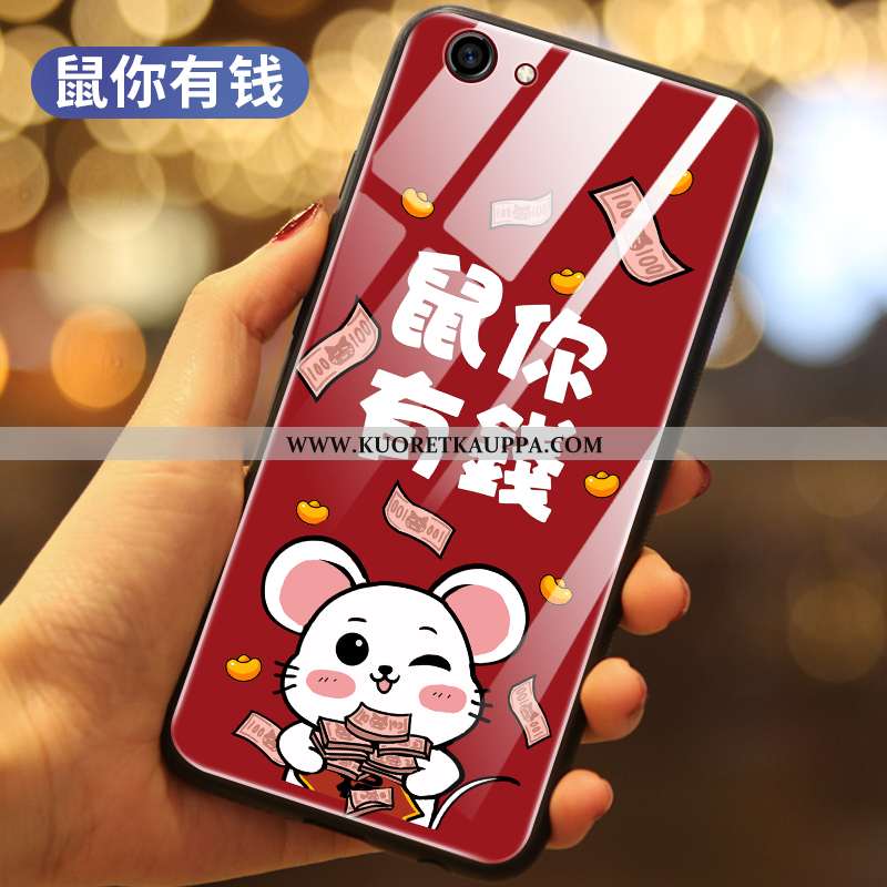 Kuori Oppo A3, Kuoret Oppo A3, Kotelo Oppo A3 Silikoni Lasi All Inclusive Puhelimen Rotta Punainen