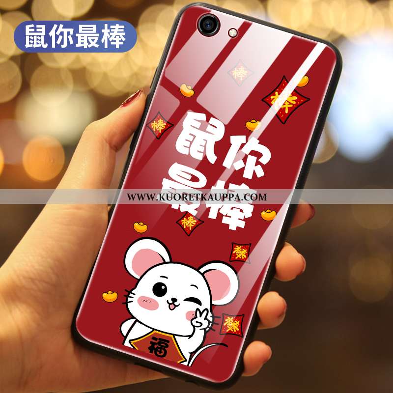 Kuori Oppo A3, Kuoret Oppo A3, Kotelo Oppo A3 Silikoni Lasi All Inclusive Puhelimen Rotta Punainen