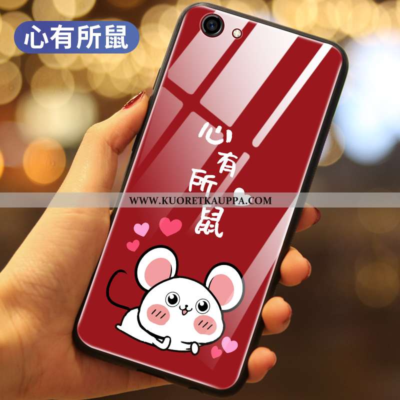 Kuori Oppo A3, Kuoret Oppo A3, Kotelo Oppo A3 Silikoni Lasi All Inclusive Puhelimen Rotta Punainen