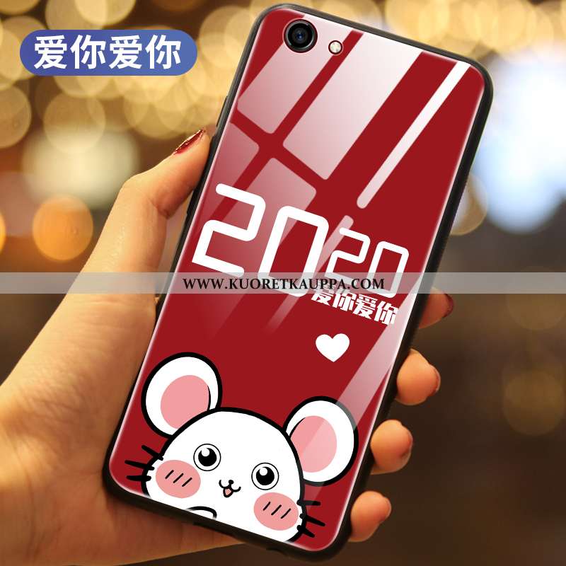 Kuori Oppo A3, Kuoret Oppo A3, Kotelo Oppo A3 Silikoni Lasi All Inclusive Puhelimen Rotta Punainen