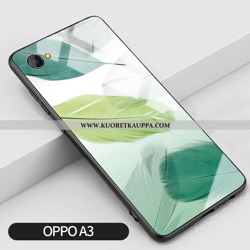 Kuori Oppo A3, Kuoret Oppo A3, Kotelo Oppo A3 Silikoni Lasi Net Red Kova Vihreä
