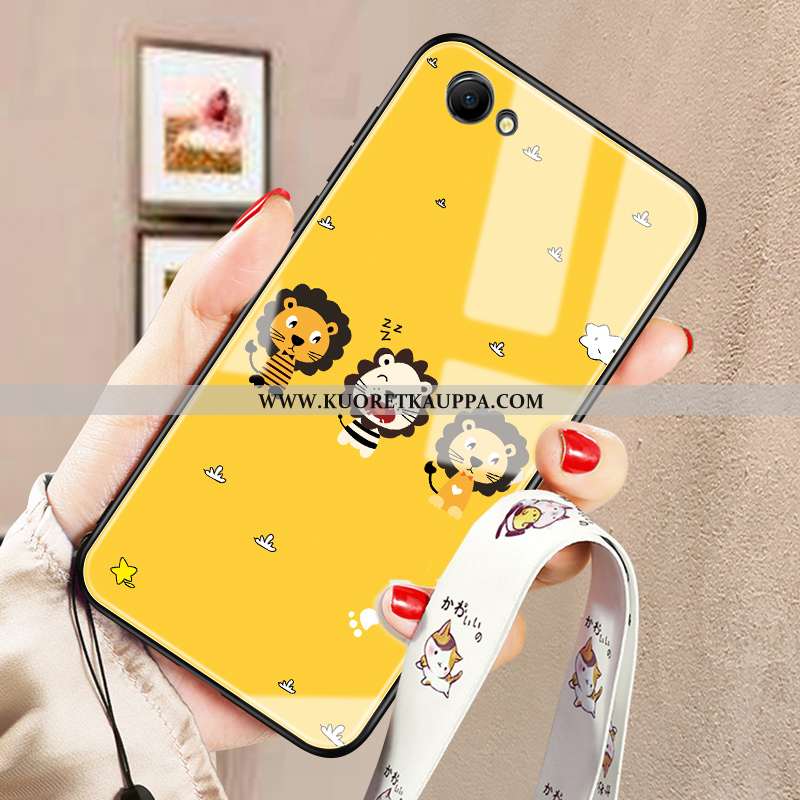Kuori Oppo A3, Kuoret Oppo A3, Kotelo Oppo A3 Suojaus Lasi Sarjakuva Puhelimen All Inclusive Keltais