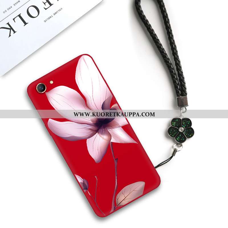 Kuori Oppo A3, Kuoret Oppo A3, Kotelo Oppo A3 Suojaus Pesty Suede Kukka All Inclusive Taide Mustat