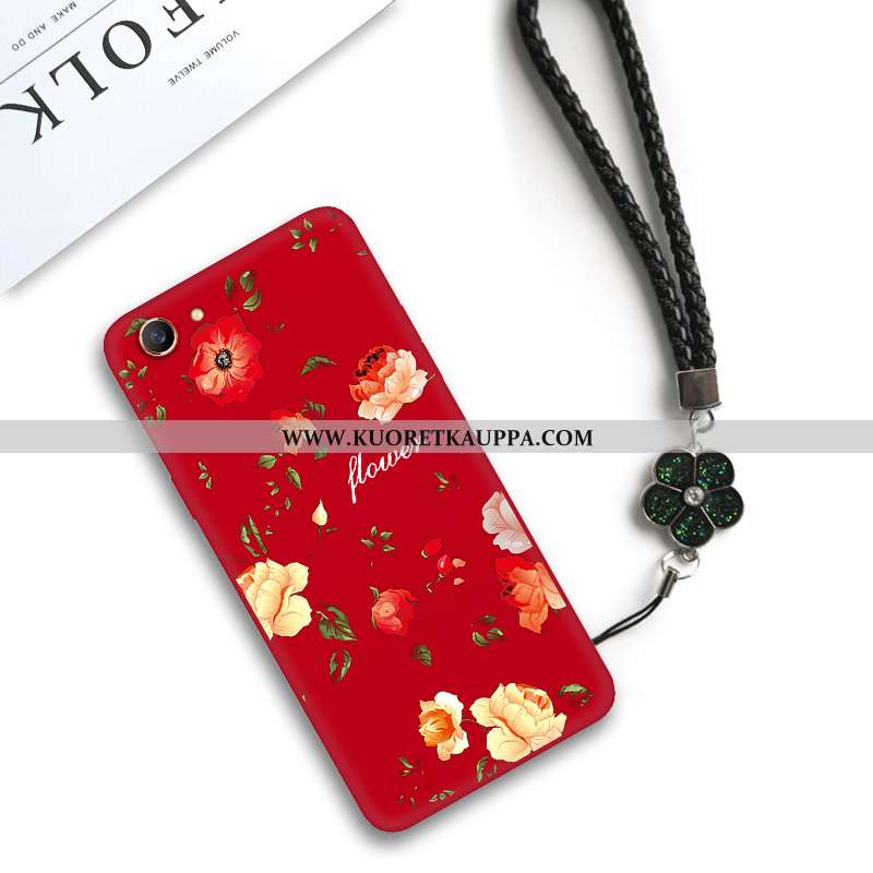 Kuori Oppo A3, Kuoret Oppo A3, Kotelo Oppo A3 Suojaus Pesty Suede Kukka All Inclusive Taide Mustat