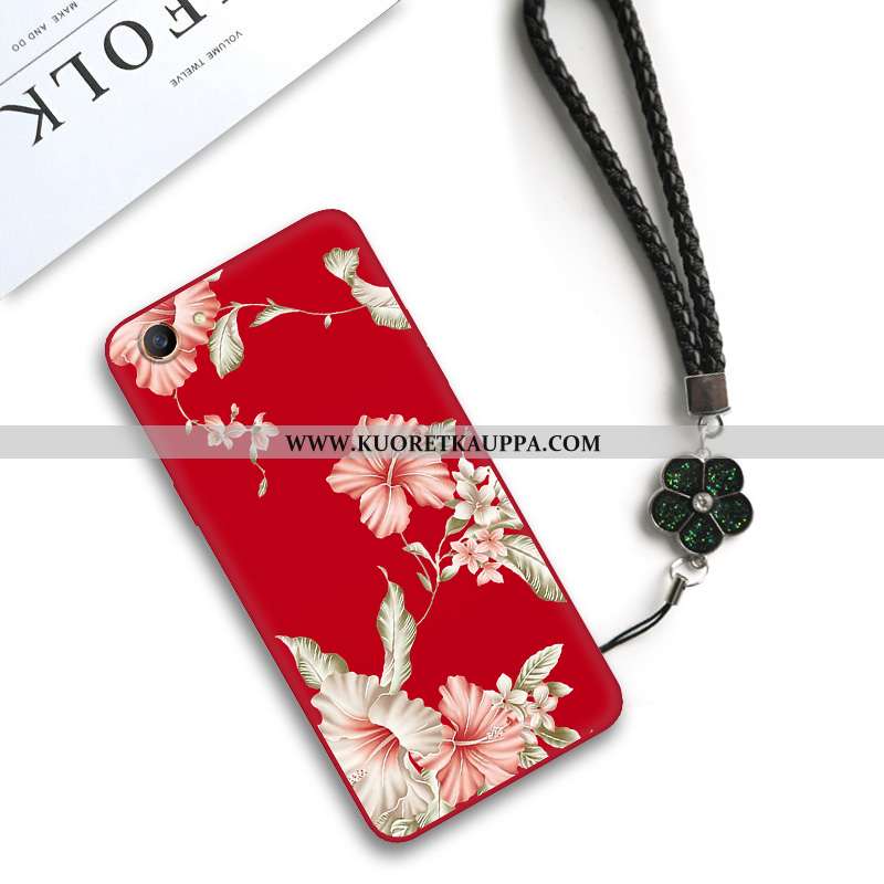 Kuori Oppo A3, Kuoret Oppo A3, Kotelo Oppo A3 Suojaus Pesty Suede Kukka All Inclusive Taide Mustat