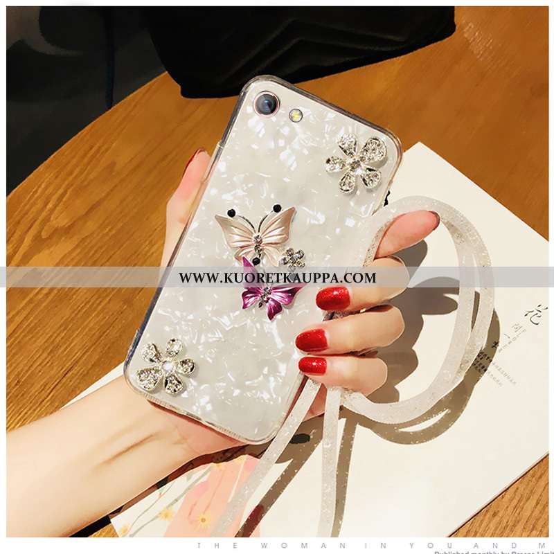 Kuori Oppo A3, Kuoret Oppo A3, Kotelo Oppo A3 Suuntaus Pehmeä Neste Suojaus Rhinestone Inlay Hopea