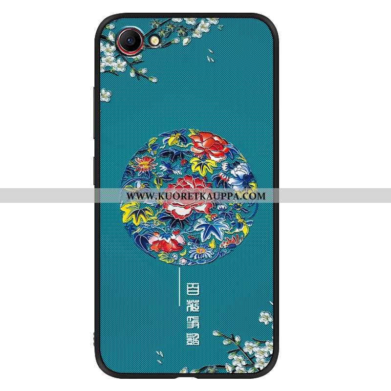 Kuori Oppo A3, Kuoret Oppo A3, Kotelo Oppo A3 Tila Pesty Suede Net Red Murtumaton Silikoni Sininen