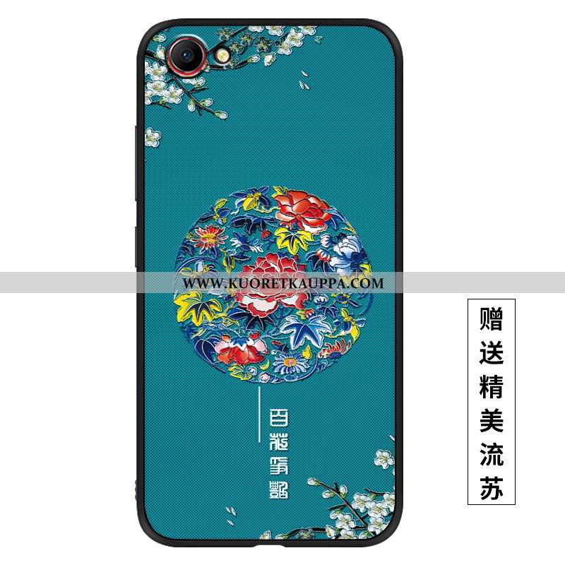 Kuori Oppo A3, Kuoret Oppo A3, Kotelo Oppo A3 Tila Pesty Suede Net Red Murtumaton Silikoni Sininen