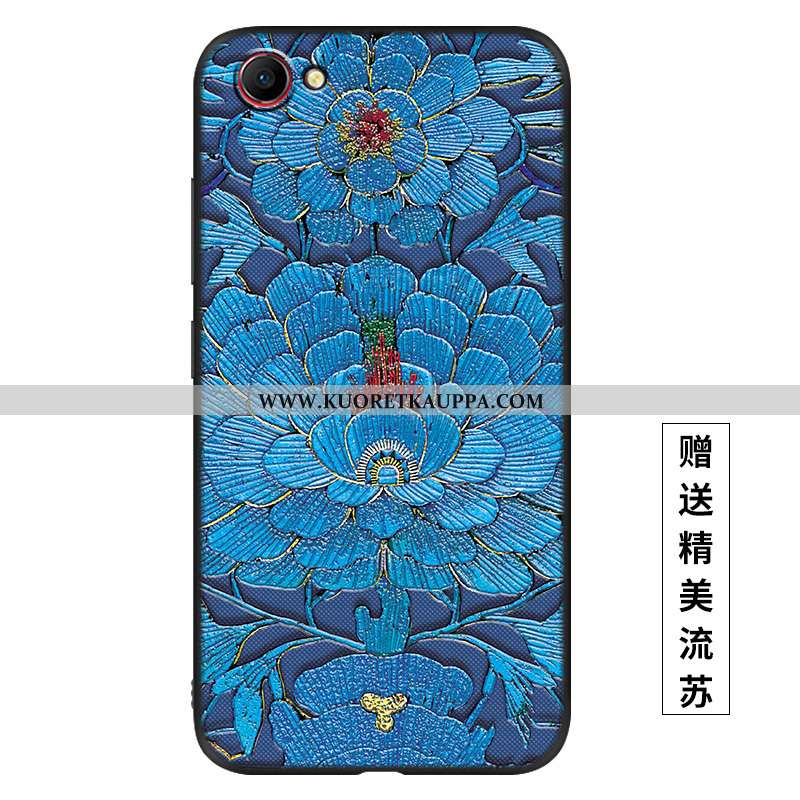 Kuori Oppo A3, Kuoret Oppo A3, Kotelo Oppo A3 Tila Pesty Suede Net Red Murtumaton Silikoni Sininen