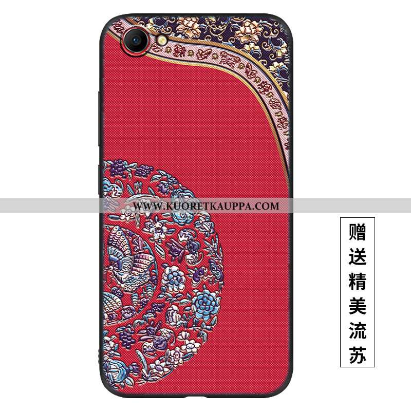 Kuori Oppo A3, Kuoret Oppo A3, Kotelo Oppo A3 Tila Pesty Suede Net Red Murtumaton Silikoni Sininen