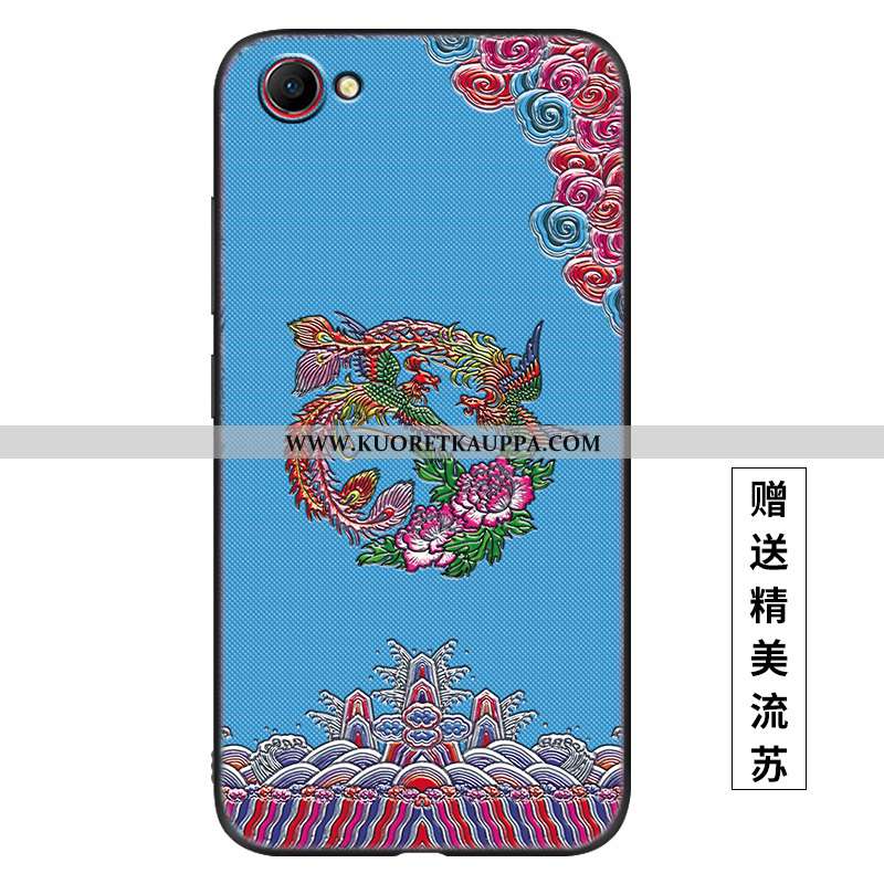 Kuori Oppo A3, Kuoret Oppo A3, Kotelo Oppo A3 Tila Pesty Suede Net Red Murtumaton Silikoni Sininen