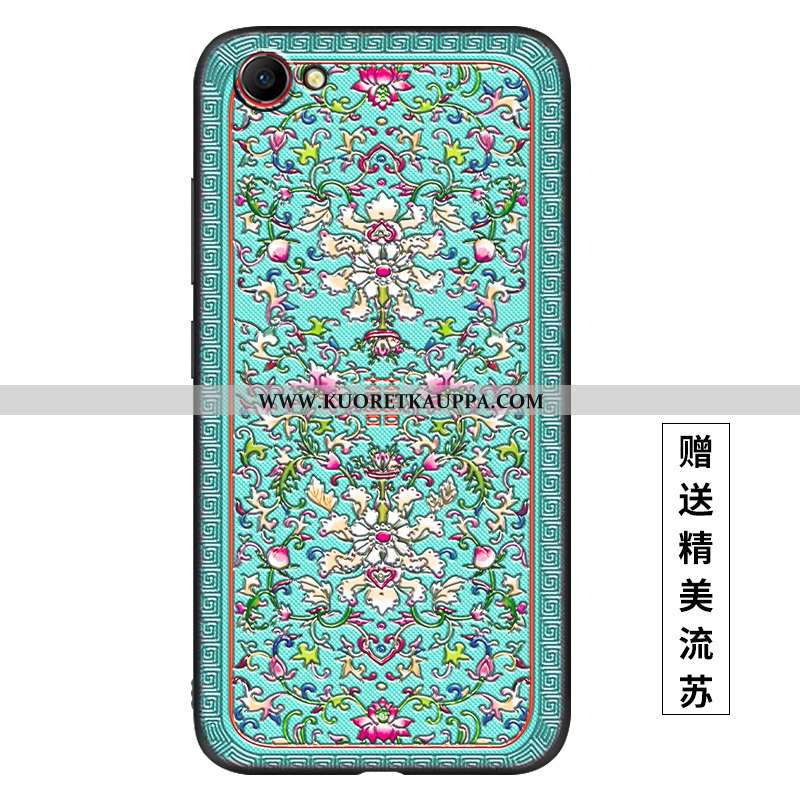 Kuori Oppo A3, Kuoret Oppo A3, Kotelo Oppo A3 Tila Pesty Suede Net Red Murtumaton Silikoni Sininen