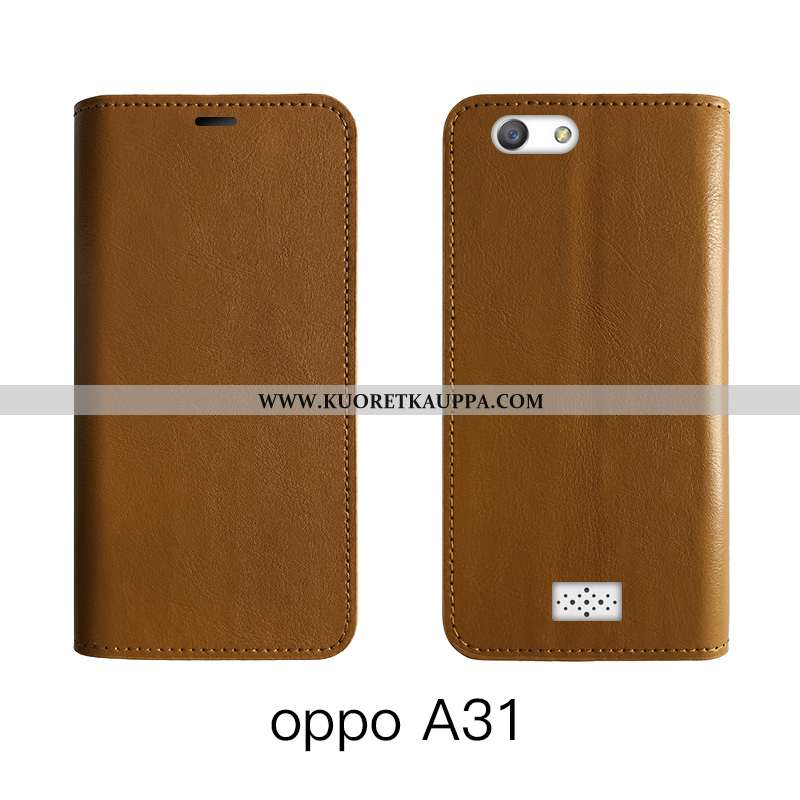 Kuori Oppo A31, Kuoret Oppo A31, Kotelo Oppo A31 Nahka Suojaus Puhelimen Murtumaton Ruskea