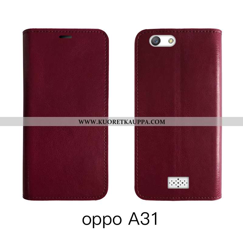 Kuori Oppo A31, Kuoret Oppo A31, Kotelo Oppo A31 Nahka Suojaus Puhelimen Murtumaton Ruskea