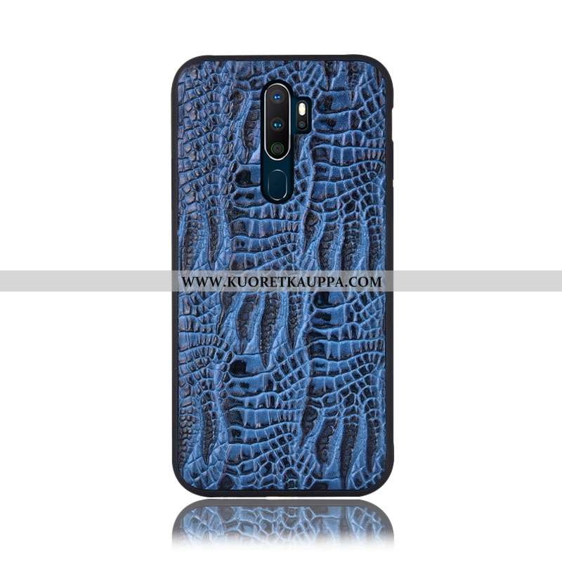 Kuori Oppo A5 2020, Kuoret Oppo A5 2020, Kotelo Oppo A5 2020 Aito Nahka Suojaus Murtumaton Krokotiil
