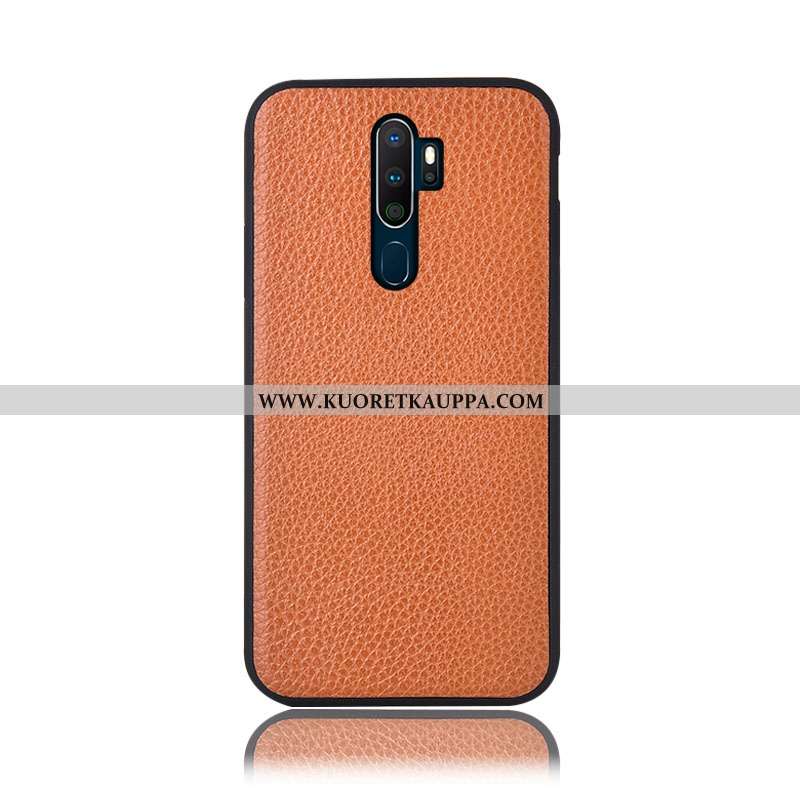 Kuori Oppo A5 2020, Kuoret Oppo A5 2020, Kotelo Oppo A5 2020 Aito Nahka Suojaus Viini Punainen Litsi