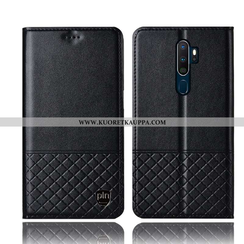 Kuori Oppo A5 2020, Kuoret Oppo A5 2020, Kotelo Oppo A5 2020 Nahkakuori Suojaus All Inclusive Mustat