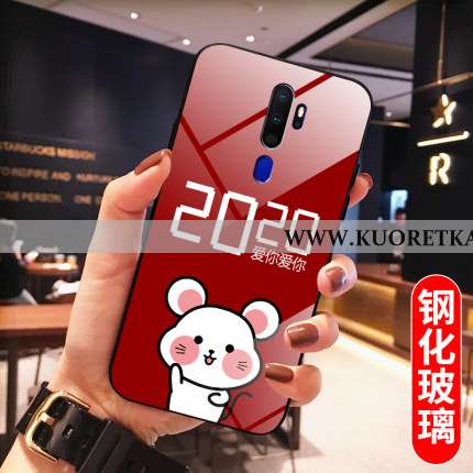 Kuori Oppo A5 2020, Kuoret Oppo A5 2020, Kotelo Oppo A5 2020 Suojaus Lasi Punainen Rotta Puhelimen