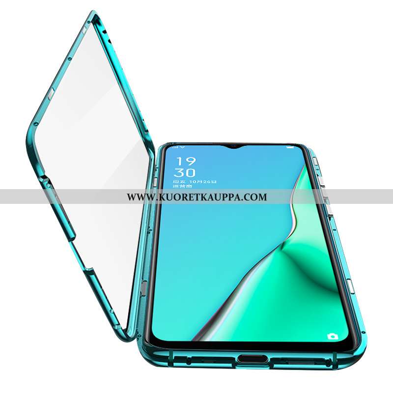 Kuori Oppo A5 2020, Kuoret Oppo A5 2020, Kotelo Oppo A5 2020 Suojaus Lasi Vihreä Kaksipuolinen Puhel
