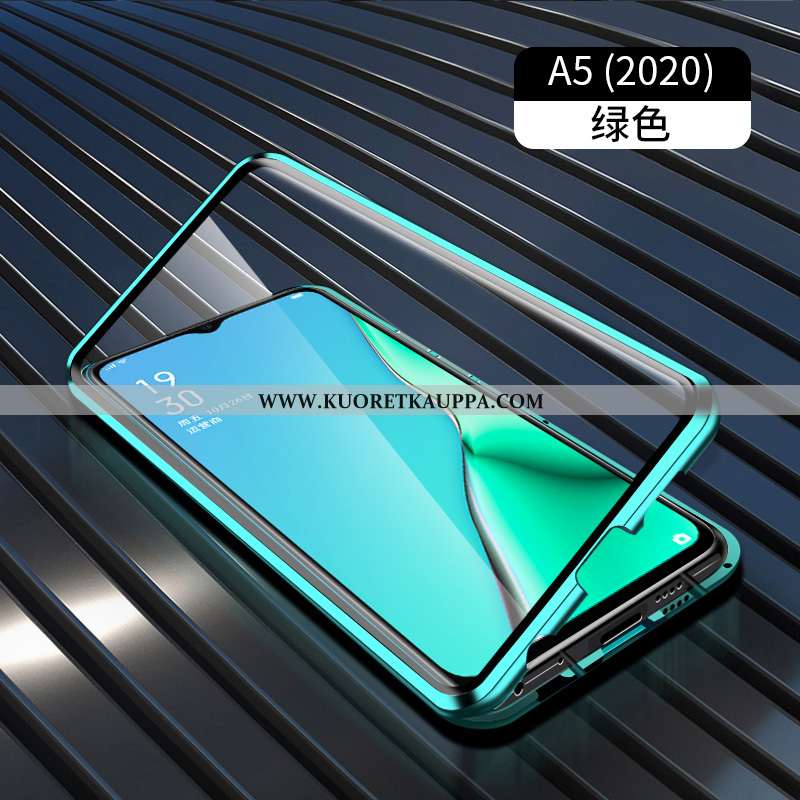 Kuori Oppo A5 2020, Kuoret Oppo A5 2020, Kotelo Oppo A5 2020 Suojaus Lasi Vihreä Kaksipuolinen Puhel