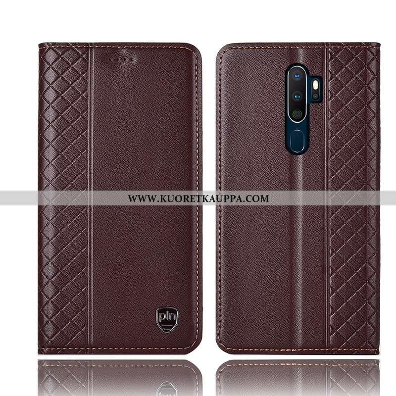 Kuori Oppo A5 2020, Kuoret Oppo A5 2020, Kotelo Oppo A5 2020 Suojaus Nahkakuori Puhelimen Keltaiset