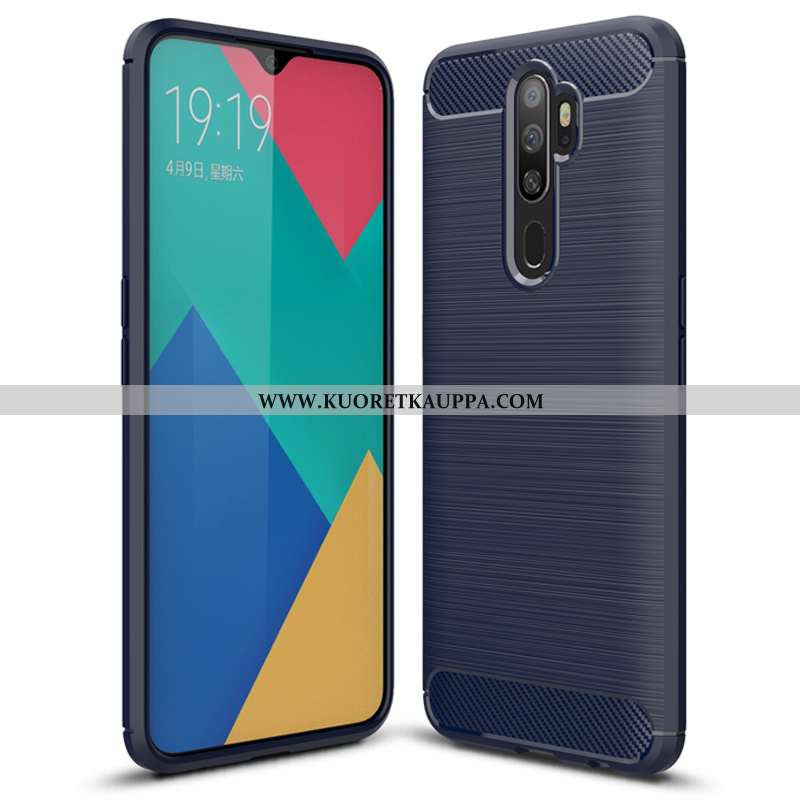 Kuori Oppo A5 2020, Kuoret Oppo A5 2020, Kotelo Oppo A5 2020 Suuntaus Pehmeä Neste Kuitu Musta Silik