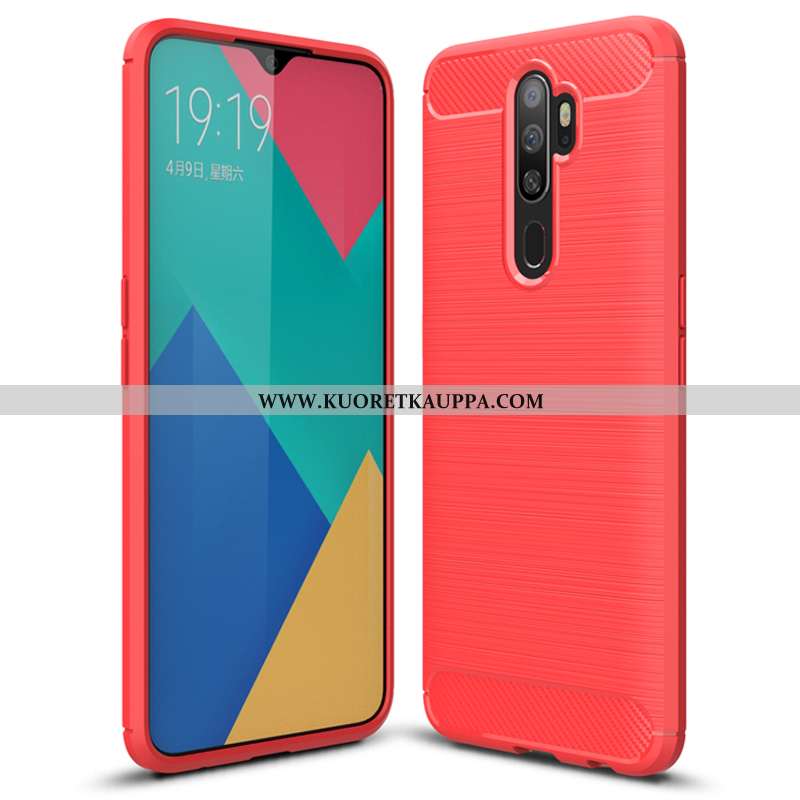 Kuori Oppo A5 2020, Kuoret Oppo A5 2020, Kotelo Oppo A5 2020 Suuntaus Pehmeä Neste Kuitu Musta Silik