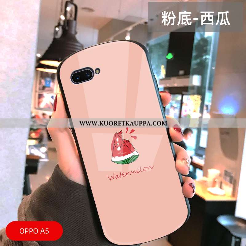 Kuori Oppo A5, Kuoret Oppo A5, Kotelo Oppo A5 Lasi Tila Murtumaton Vihreä Yksinkertainen