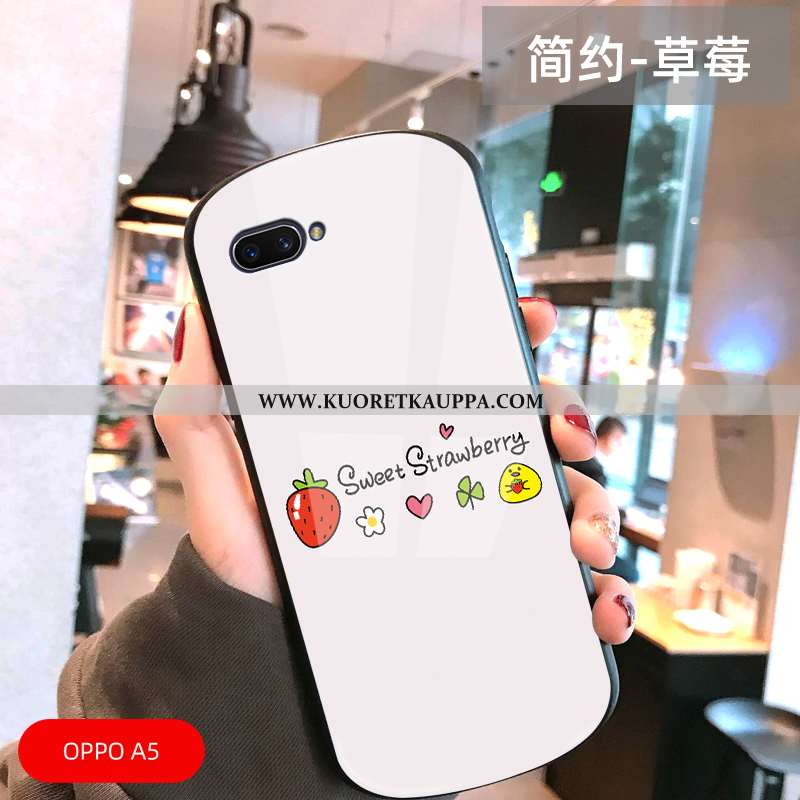 Kuori Oppo A5, Kuoret Oppo A5, Kotelo Oppo A5 Lasi Tila Murtumaton Vihreä Yksinkertainen