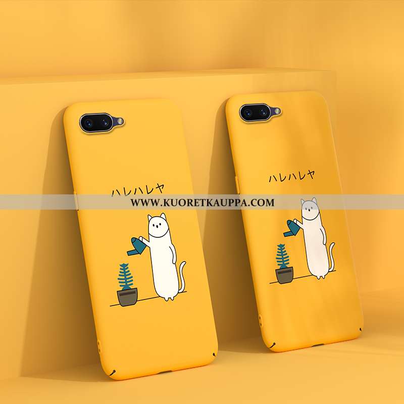 Kuori Oppo A5, Kuoret Oppo A5, Kotelo Oppo A5 Luova Sarjakuva Pesty Suede Ihana Keltainen Keltaiset