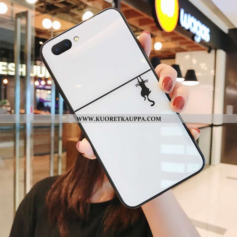 Kuori Oppo A5, Kuoret Oppo A5, Kotelo Oppo A5 Persoonallisuus Suuntaus Silikoni Kissa Valkoinen