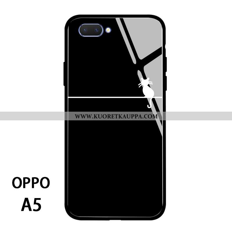 Kuori Oppo A5, Kuoret Oppo A5, Kotelo Oppo A5 Persoonallisuus Suuntaus Silikoni Kissa Valkoinen