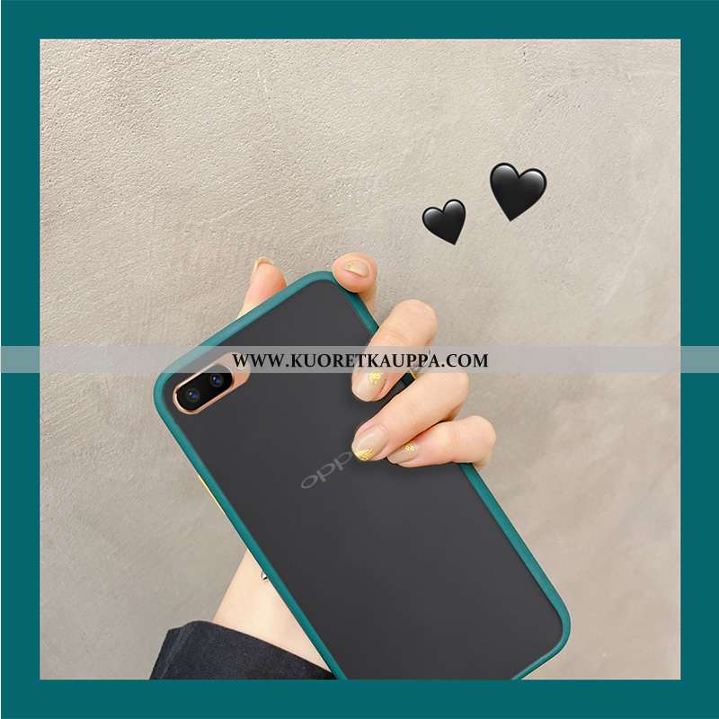 Kuori Oppo A5, Kuoret Oppo A5, Kotelo Oppo A5 Pesty Suede Luova Punainen Yksinkertainen Tummanvihreä