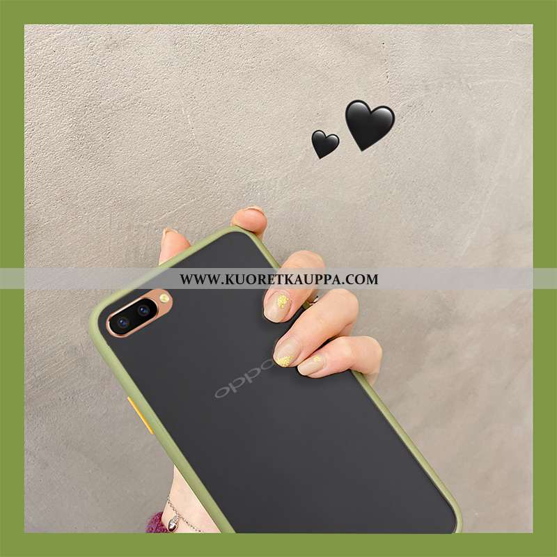 Kuori Oppo A5, Kuoret Oppo A5, Kotelo Oppo A5 Pesty Suede Luova Punainen Yksinkertainen Tummanvihreä