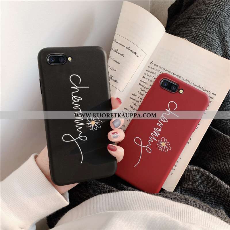 Kuori Oppo A5, Kuoret Oppo A5, Kotelo Oppo A5 Pesty Suede Pehmeä Neste Musta Net Red Puhelimen Musta