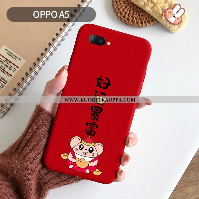 Kuori Oppo A5, Kuoret Oppo A5, Kotelo Oppo A5 Sarjakuva Ihana Persoonallisuus L Punainen