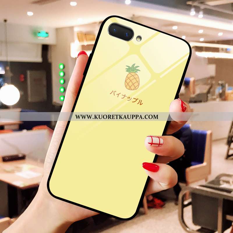 Kuori Oppo A5, Kuoret Oppo A5, Kotelo Oppo A5 Sarjakuva Ihana Vihreä Pieni Lasi Keltaiset